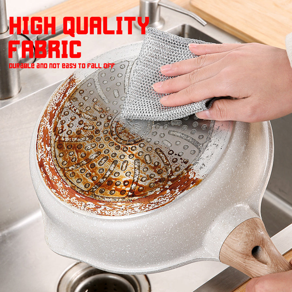Multipurpose wire dish cloth, durable design. Gentle yet powerful. 2025 New Multipurpose Wire Dish Cloth, Wet and Dry, Reusable Premium Metal Scrub Pad Sponge Cleaning Tool for Home Kitchen