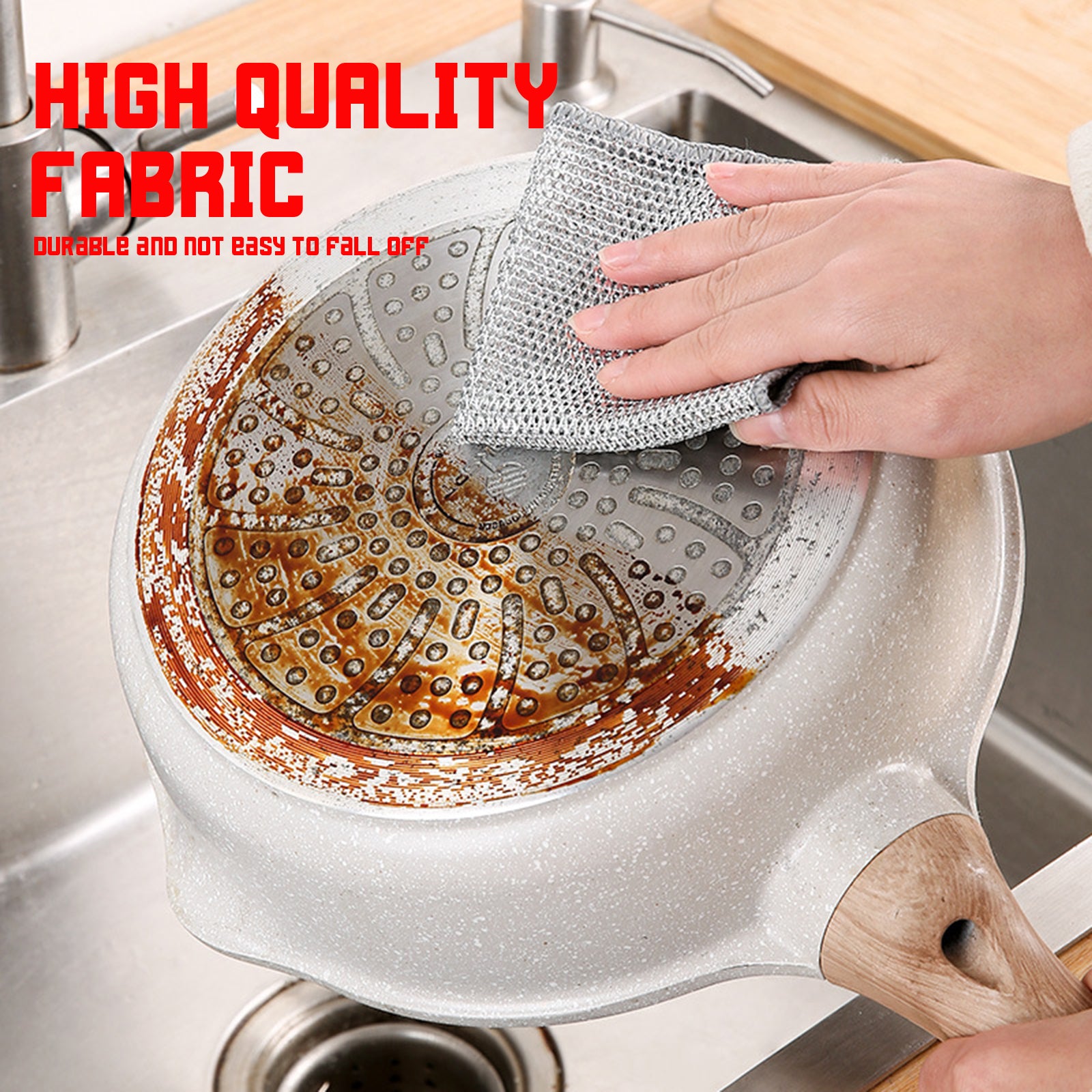 Multipurpose wire dish cloth, durable design. Gentle yet powerful. 2025 New Multipurpose Wire Dish Cloth, Wet and Dry, Reusable Premium Metal Scrub Pad Sponge Cleaning Tool for Home Kitchen