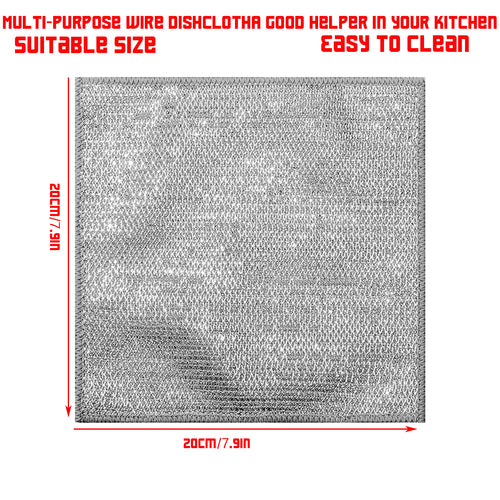 Multipurpose wire dish cloth, durable design. Gentle yet powerful. 2025 New Multipurpose Wire Dish Cloth, Wet and Dry, Reusable Premium Metal Scrub Pad Sponge Cleaning Tool for Home Kitchen