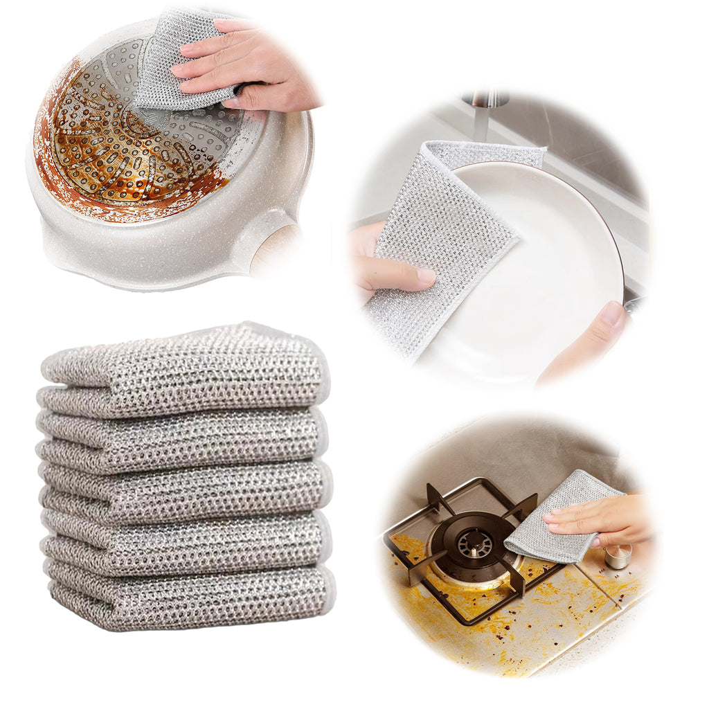 Multipurpose wire dish cloth, durable design. Gentle yet powerful. 2025 New Multipurpose Wire Dish Cloth, Wet and Dry, Reusable Premium Metal Scrub Pad Sponge Cleaning Tool for Home Kitchen