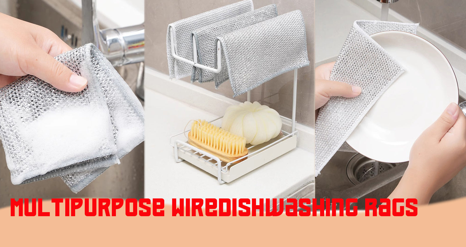 Multipurpose wire dish cloth, durable design. Gentle yet powerful. 2025 New Multipurpose Wire Dish Cloth, Wet and Dry, Reusable Premium Metal Scrub Pad Sponge Cleaning Tool for Home Kitchen